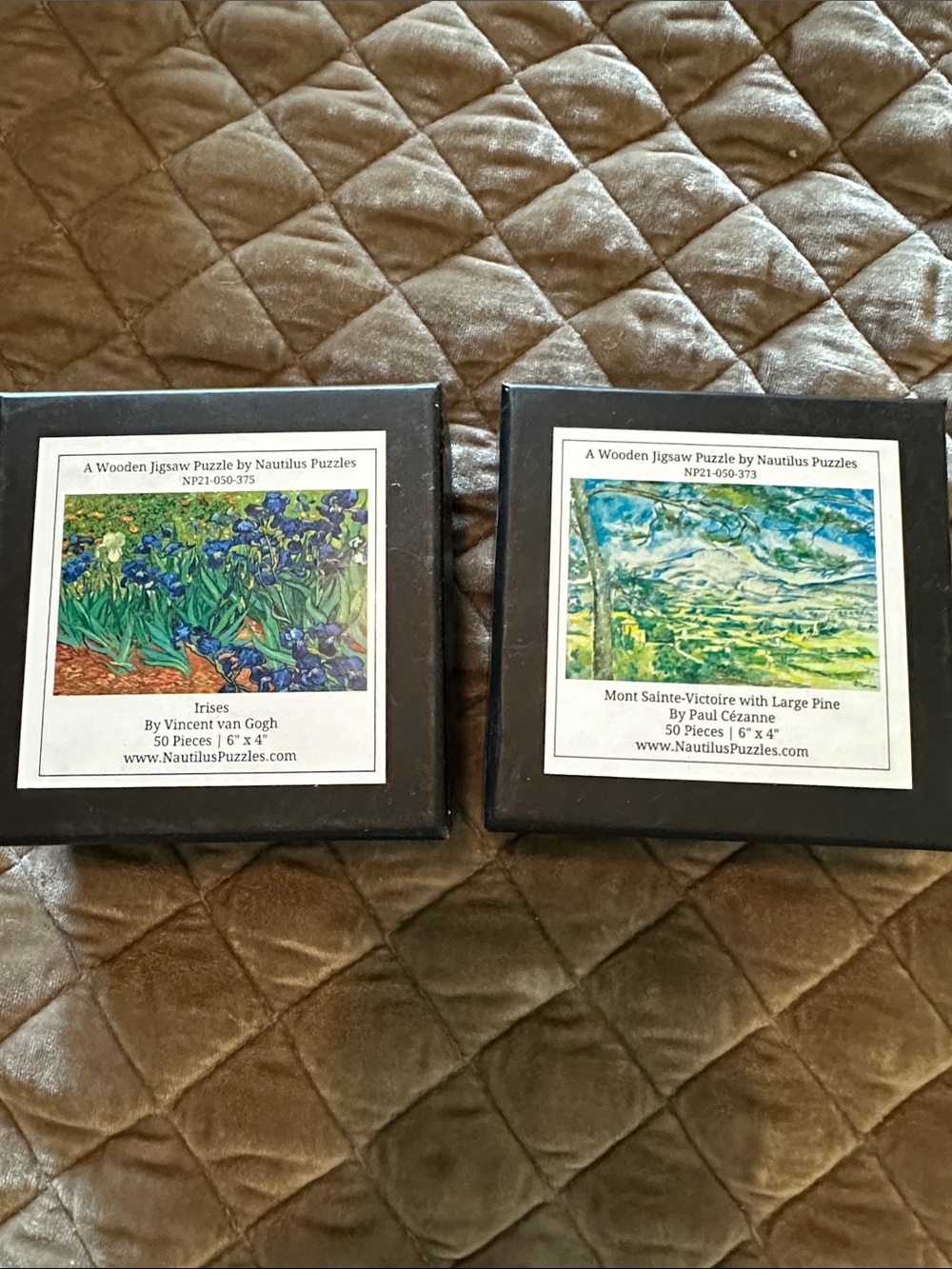 Nautilus Mini Wooden Jigsaw Puzzles - Blue, Green, Black (Pair)